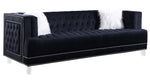 Maya 2-Pc Black Velvet Tufted Sofa Set