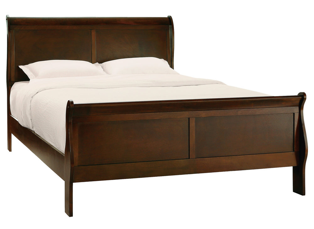 Mayville Brown Cherry Wood Full Sleigh Bed