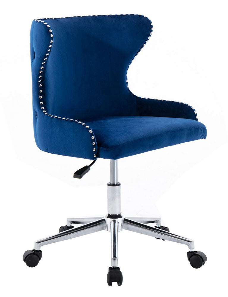 Mckenna Dark Blue Fabric Adjustable Office Chair