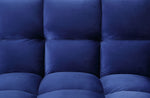 Mecene Blue Velvet Grid Tufted Adjustable Sofa