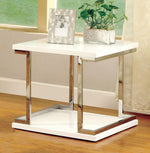 Meda Contemporary White Steel End Table