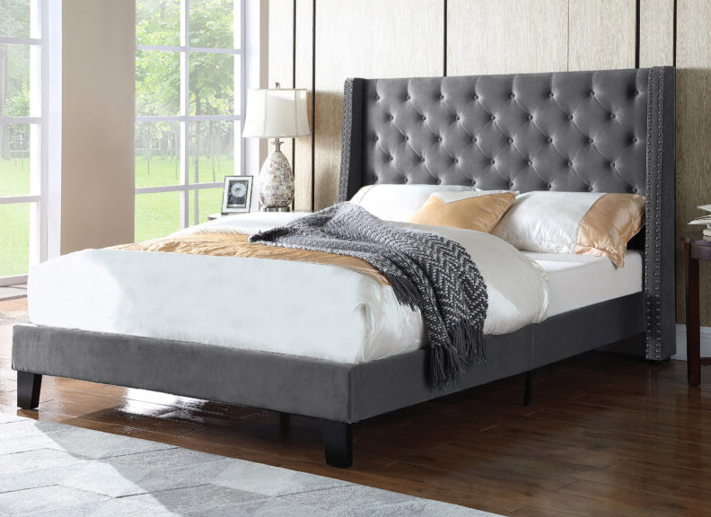 Meilani Grey Fabric King Bed