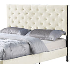 Melany Beige Fabric Cal King Platform Bed