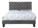 Melany Grey Fabric Queen Platform Bed