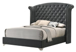 Melody 5-Pc Grey Velvet Queen Bedroom Set