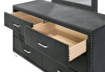 Melody Grey Velvet 6-Drawer Dresser