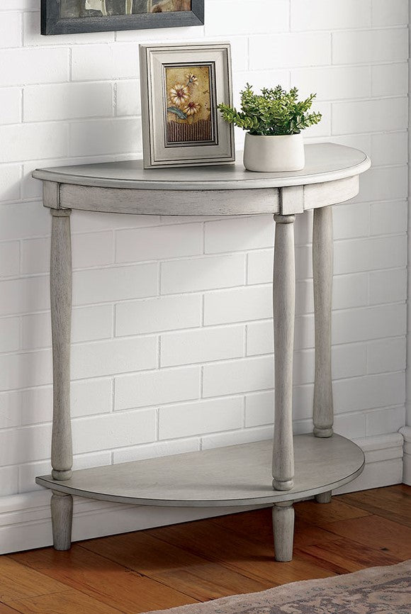 Menton Antique White Wood Console Table