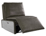 Metier Gray Leather/Metal Power Recliner