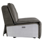 Metier Gray Leather/Metal Power Recliner