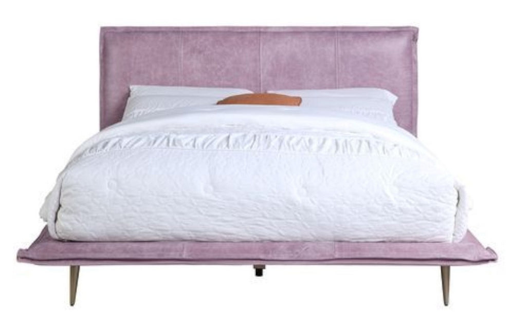 Metis Pink Top Grain Leather King Bed