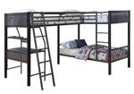 Meyers Black/Charcoal Metal Twin Triple Bunk Bed