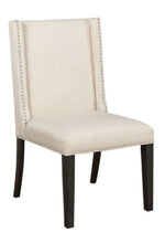 Mia 2 Beige Linen/Rustic Black Wood Side Chairs