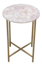 Mika Rose Genuine Quartz/Metal Accent Table