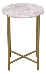 Mika Rose Genuine Quartz/Metal Accent Table