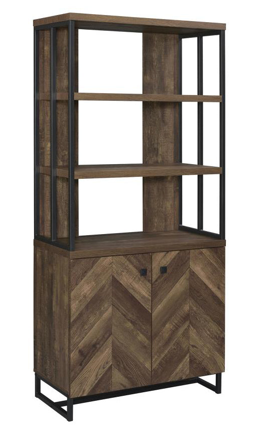 Millbrook Rustic Oak Herringbone/Gunmetal Bookcase