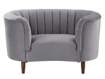 Millephri Gray Velvet Chair