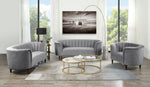 Millephri Gray Velvet Loveseat