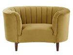 Millephri Olive Yellow Velvet Chair