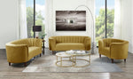 Millephri Olive Yellow Velvet Chair