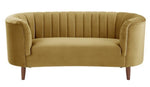 Millephri Olive Yellow Velvet Loveseat