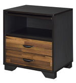 Milosh Walnut/Espresso Wood 2-Drawer Nightstand