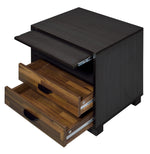 Milosh Walnut/Espresso Wood 2-Drawer Nightstand