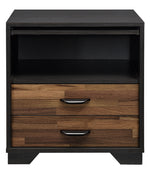 Milosh Walnut/Espresso Wood 2-Drawer Nightstand