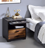 Milosh Walnut/Espresso Wood 2-Drawer Nightstand