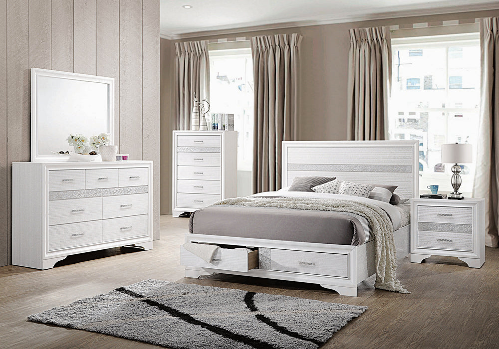 Miranda 5-Pc White Wood King Bedroom Set