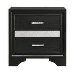 Miranda Black Wood 2-Drawer Nightstand