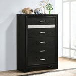 Miranda Black Wood 5-Drawer Chest