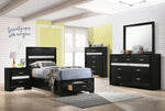 Miranda Black Wood 7-Drawer Dresser