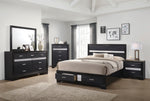 Miranda Black Wood Fully Slatted Cal King Storage Bed