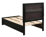 Miranda Black Wood Fully Slatted Twin Storage Bed