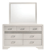 Miranda White Wood 7-Drawer Dresser with Mirror