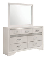 Miranda White Wood 7-Drawer Dresser with Mirror