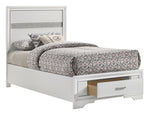 Miranda White Wood Fully Slatted Twin Storage Bed