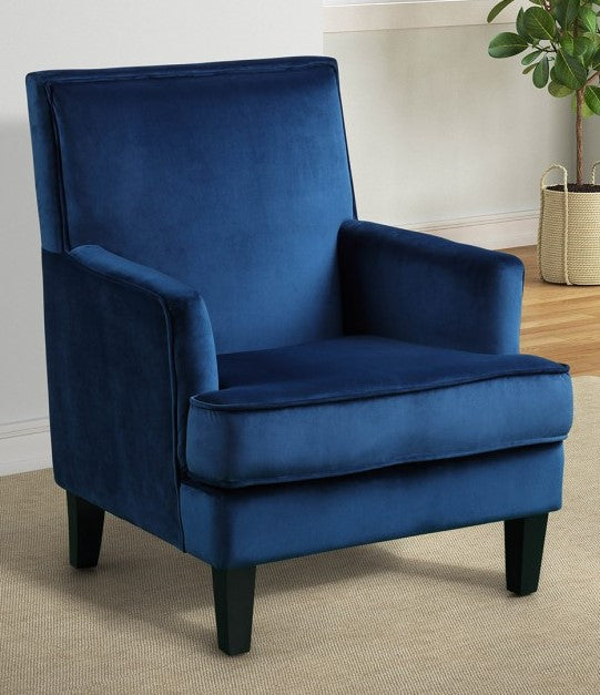 Mirembe Blue Velvet Accent Chair