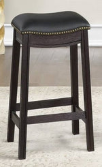 Missie 2 Black PU Leather/Wood Counter Height Stools