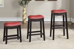 Missie 2 Burgundy PU Leather/Wood Counter Height Stools
