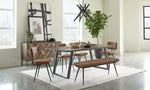 Misty Grey Sheesham Wood/Gunmetal Metal Dining Table