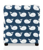 Mobee Navy w/Whale Patterns Fabric Kids Chair