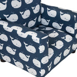 Mobee Navy w/Whale Patterns Fabric Kids Chair