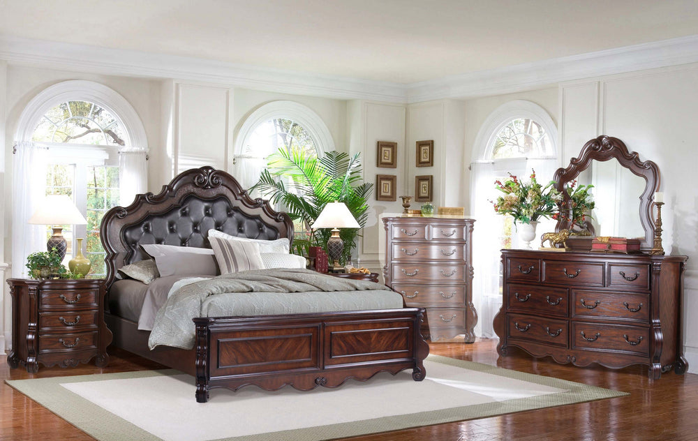 Moira 4Pc Brown Queen Bed Set (Oversized)