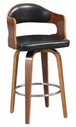 Mona Brown Wood/Black Faux Leather Counter Height Stool