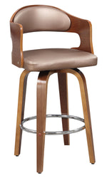 Mona Brown Wood/Rose Faux Leather Counter Height Stool