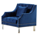 Mora Blue Velvet Tufted Chair
