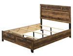 Morales Rustic Oak Wood King Bed with Storage