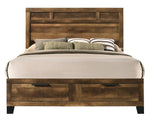 Morales Rustic Oak Wood Queen Bed with Storage