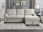 Morelia 2-Pc Beige Fabric RAF Sectional Sofa Bed